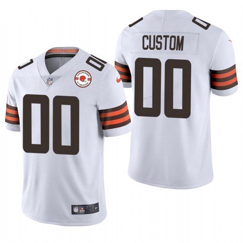 Men's White Cleveland Browns ACTIVE PLAYER Custom 75th Anniversary Vapor Untouchable Limited Stitched NFL Jersey